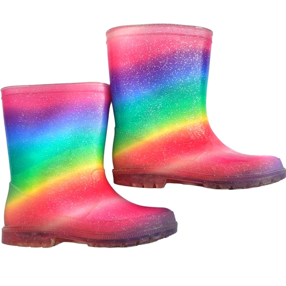 Olive & Eddie Rainbow Rain Boots 🌈 size 13 - Picture 6 of 12